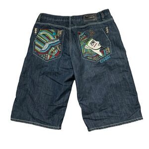 COOGI Vintage Y2K Denim Shorts Men’s Size‎ 40 Egyptian Embroidered Baggy Hip Hop